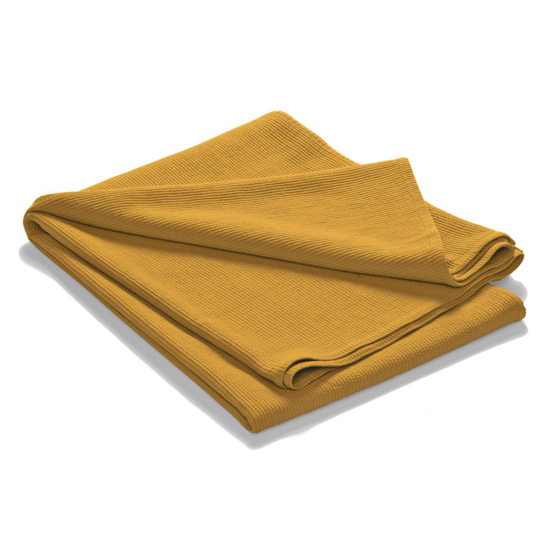 Cotton Solid Colour Bedspread, 260 x 260 cm Bedspread, Tawny Honey