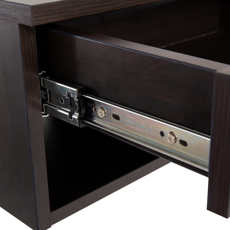 Xenia  15.71" Mid-Century Modern Floating Wall Mounted Nightstand with Soft-Close Drawer, Black