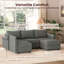 Canapé modulaire modulaire à 5 places, canapé convertible en forme de L avec méridienne et rangement, canapé modulaire confortable pour chambre à coucher, salon, bureau, canapé modulaire moderne en L