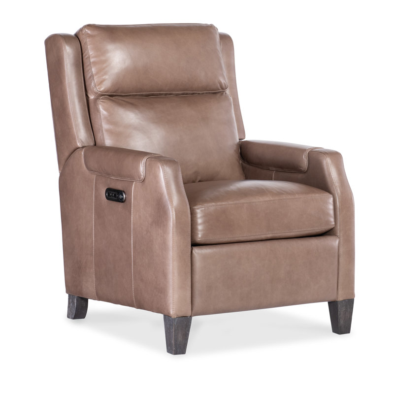 Leather Glider Recliner, Light Mocha