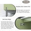 Meuble-lavabo de salle de bain 30 po avec lavabo, meuble de rangement autoportant avec 2 portes, lavabo rond en céramique blanche avec motif de pierre et comptoir blanc de Carrare, sans robinet, couleur vert clair-861999582