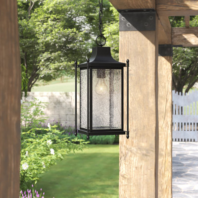 Benisch Black 1 -Bulb 18.75" H Outdoor Hanging Lantern