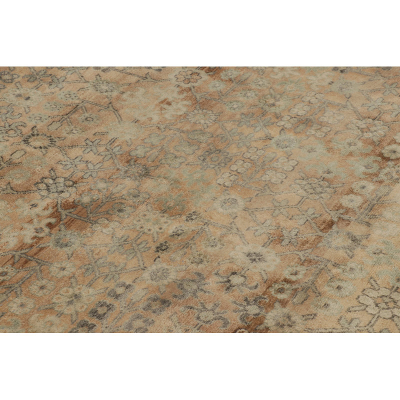 Rug & Kilim’S Samarkand-Inspired Rug In Beige With Cool Ice Blue Floral Patterns