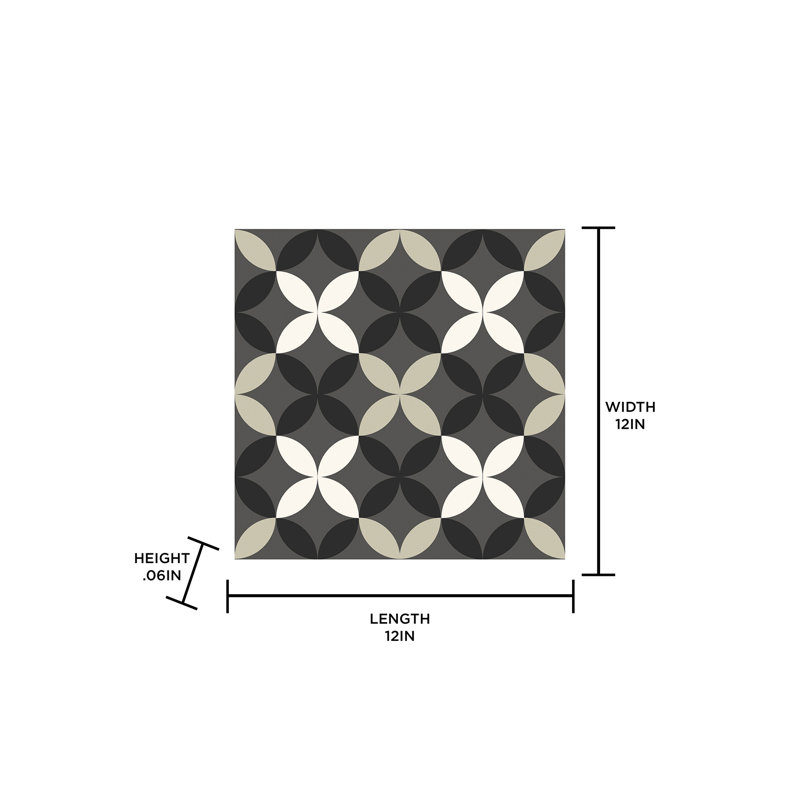 1.5mm Thick 12'' W x 12'' L Vinyl