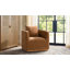 Fauteuil demi-tonneau pivotant moderne en bois massif avec coussin de dossier l 32,75 po Berklie-497334103