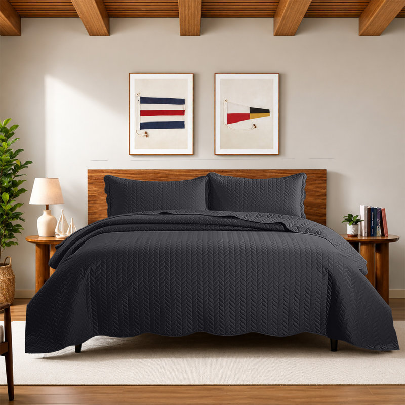 Ensemble de couvre-lit en microfibre gaufrée Moonlight California King – Literie légère et surdimensionnée, 3 pièces avec taies d'oreiller assorties