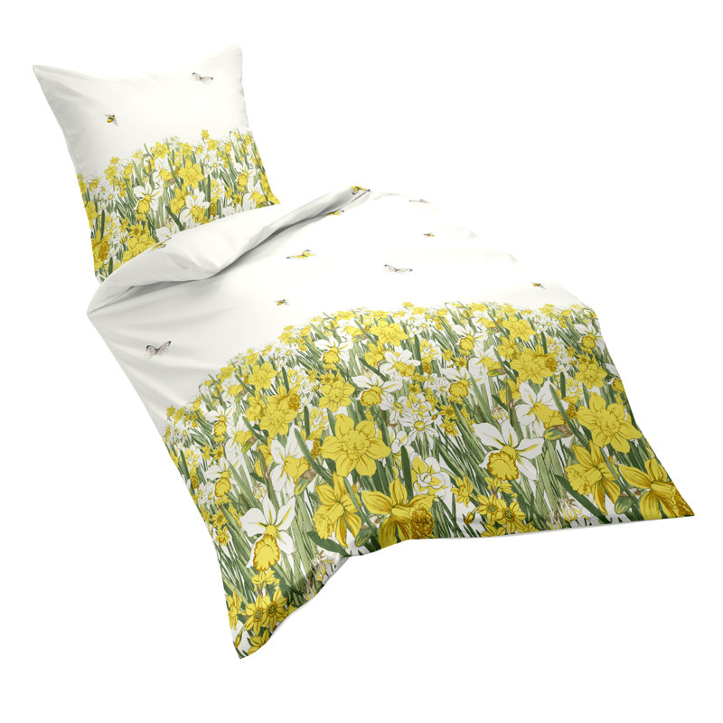 Milano Cotton Floral Duvet Cover Set with Pillowcases