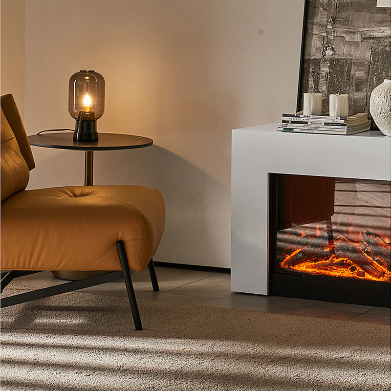 Meuble télé avec foyer électronique encastré, 47.24"