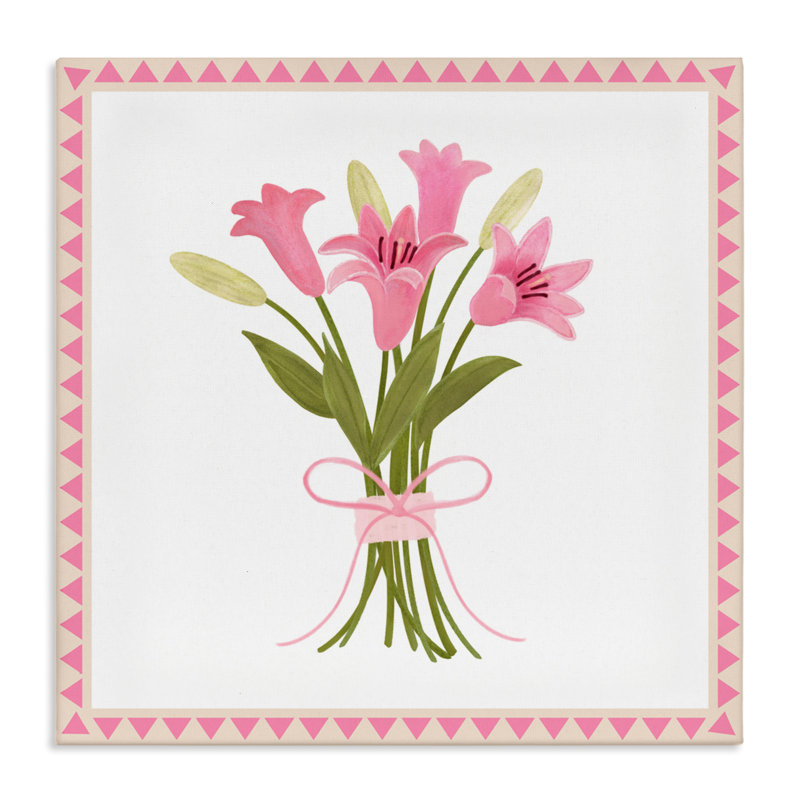 «Pink Spring Lily Bouquet», conception par Adrienne Morris, H 36 po x l 36 po