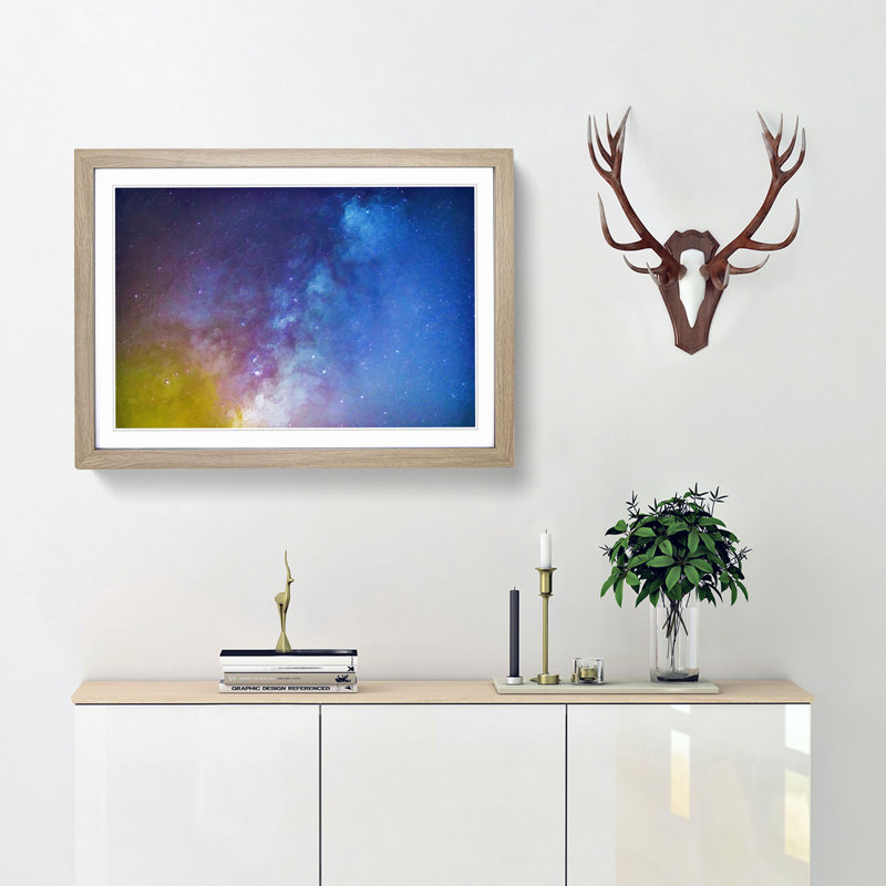 Out of Space Vol.13 - Picture Frame Graphic Art Print, 27cm H x 36cm W x 2cm D, Oak Framed