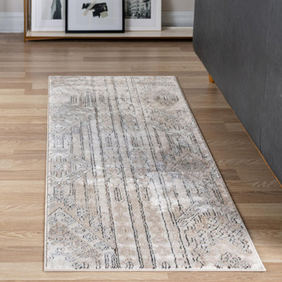 Tapis contemporain Wenden de couleur crème