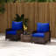 Coussin de chaise de patio et coussin, 4 bleu marine, bleu détente pour l'extérieur pour les chaises, repos confortable