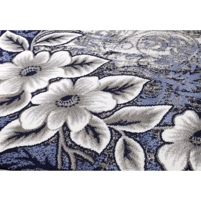 Tapis bleu marine intérieur / extérieur Alanson, 2 pi x 3 pi