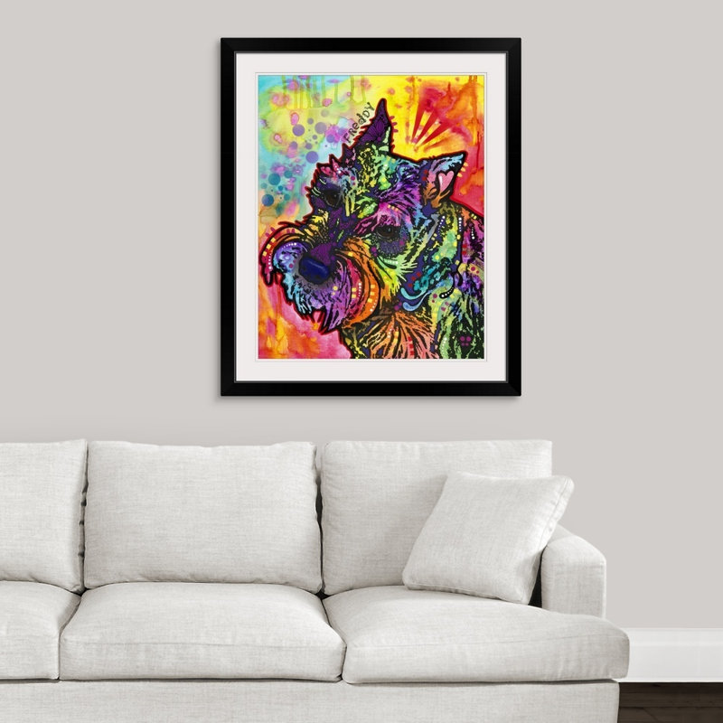 « freddy the schnauzer », reproduction, Cadre noir, H 32 po x l 27 po x P 1 po