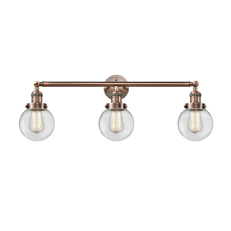 Éclairage de salle de bain à intensité variable 3 lumières Zarmayr, Ampoule incandescente rétro de 60 watts, Transparent