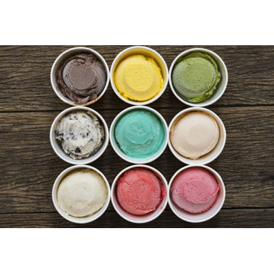 Ice Cream Flavours Background by Tatomm - Wrapped Canvas Print