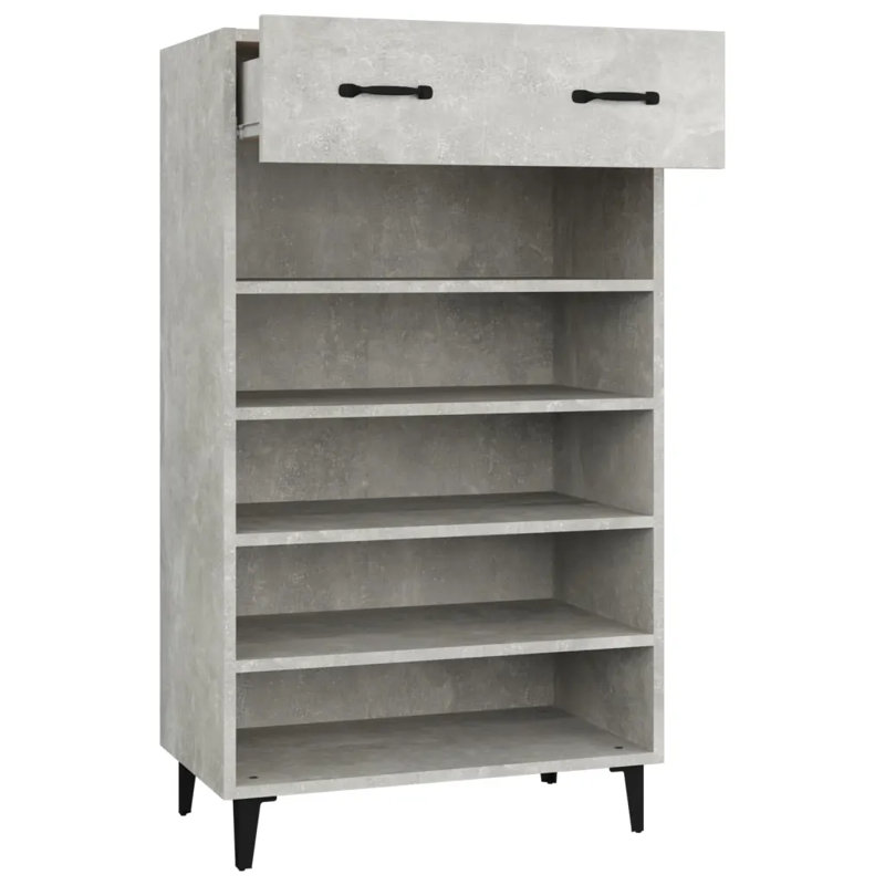 10 Pair Shoe Storage Cabinet, Concrete Grey