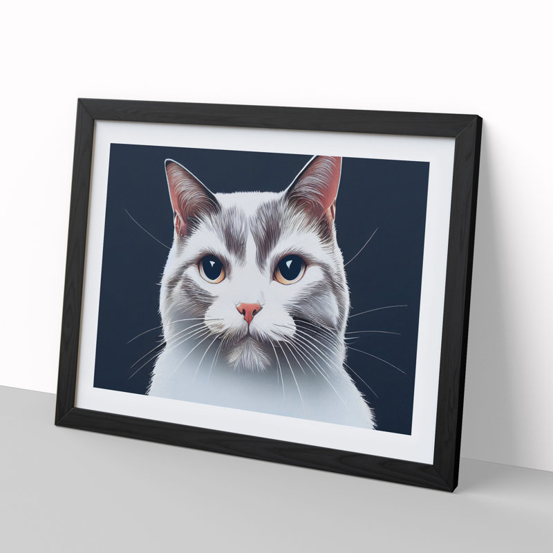 Grand Cat - Print, Black, 25cm H x 34cm W