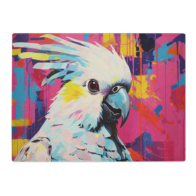Cockatoo Pop Art  Glass Chopping Board