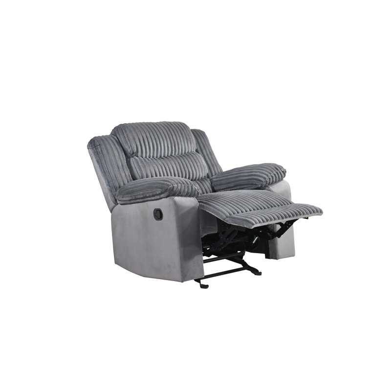 Fauteuil inclinable oscillant, velours côtelé gris, Velours côtelé gris