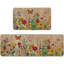 Tapis de cuisine multicolores, fleurs en bois et papillons, tapis de printemps, ensemble de 2