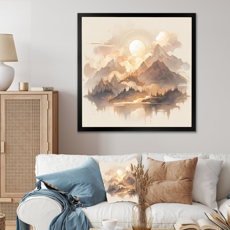 Bold Mountain Wilderness - Paysages abstraits, art mural, Cadre photo noir, H 36 po x l 36 po x P 1,5 po