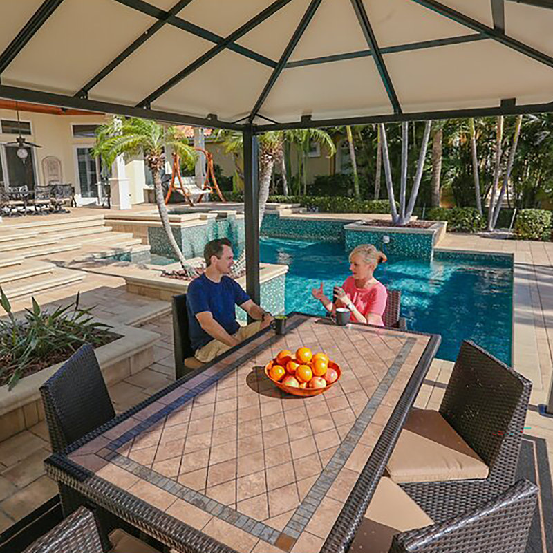 Durham Aluminum Patio Gazebo with Mosquito Netting, 10 Ft W x 12 Ft D