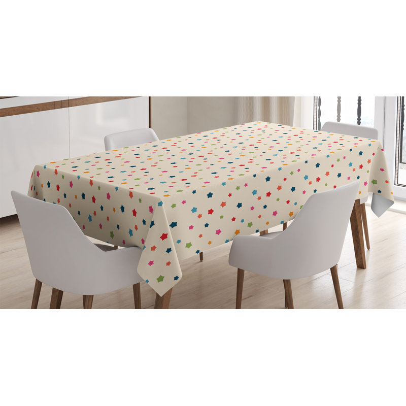 Nappe moderne ambesonne, reproduction des étoiles modernes dans différentes tailles, concept de table rectangulaire, housse rectangulaire pour la cuisine de salle à manger décoration, 52 po x 70 po, multicolore