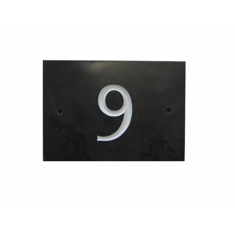 Odacia 10cm H Stone House Number, Black, 9