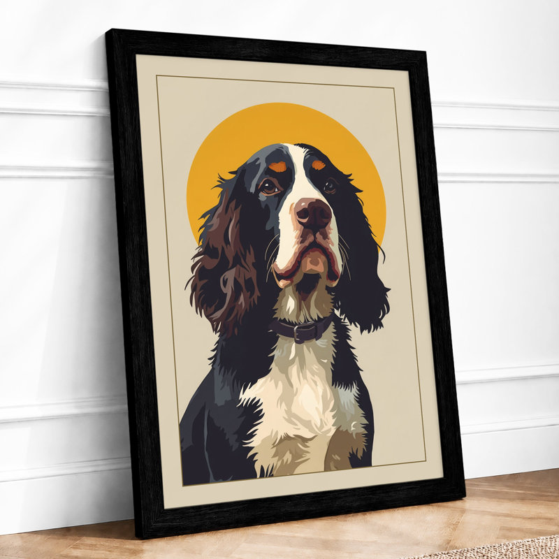 King Charles Spaniel Modern - Print, A2 - 59.4 x 42.0 cm, Black