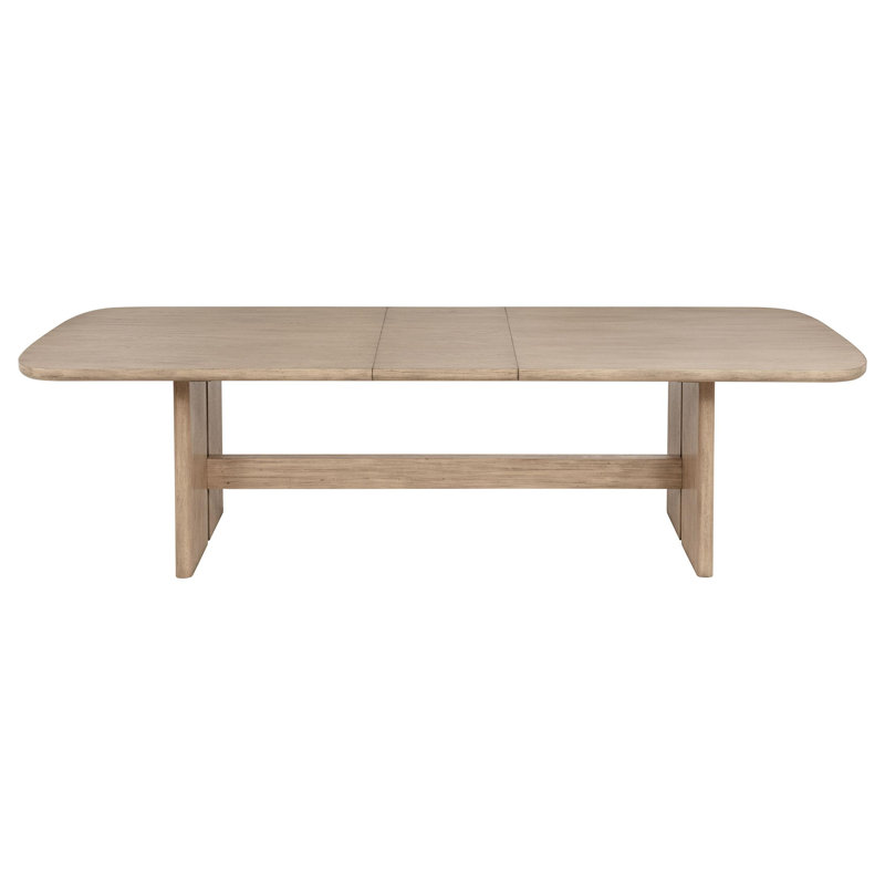 Lno Rectangular Dining Table Set, Chairs, Beige Hardwood, 9