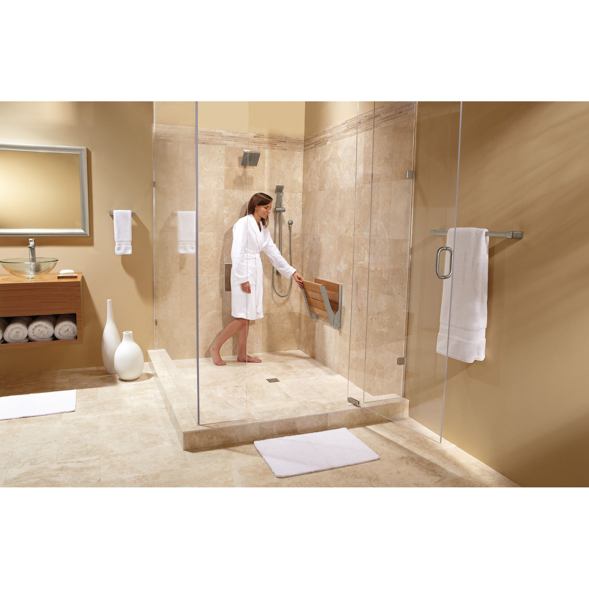 90 Degree 24" Wall Mounted Towel Bar, Brushed Nickel, 24"