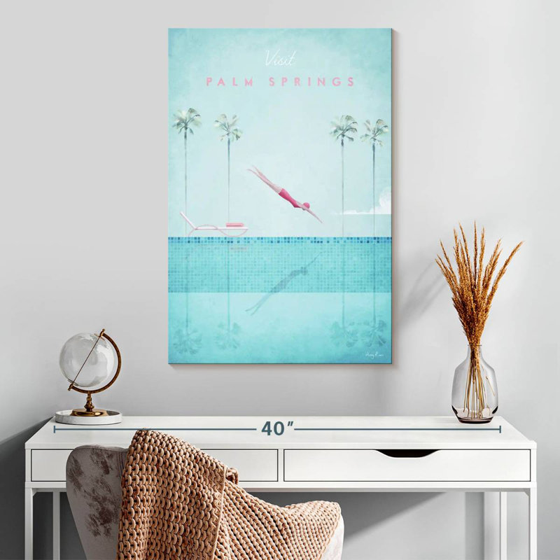Affiche de voyage rétro Aime Palm Springs, H 30 po x l 20 po