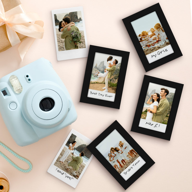 Mini cadre photo instantané avec double passe-partout blanc - noir - paquet multiple, 2,1 po x 3,4 po, 4