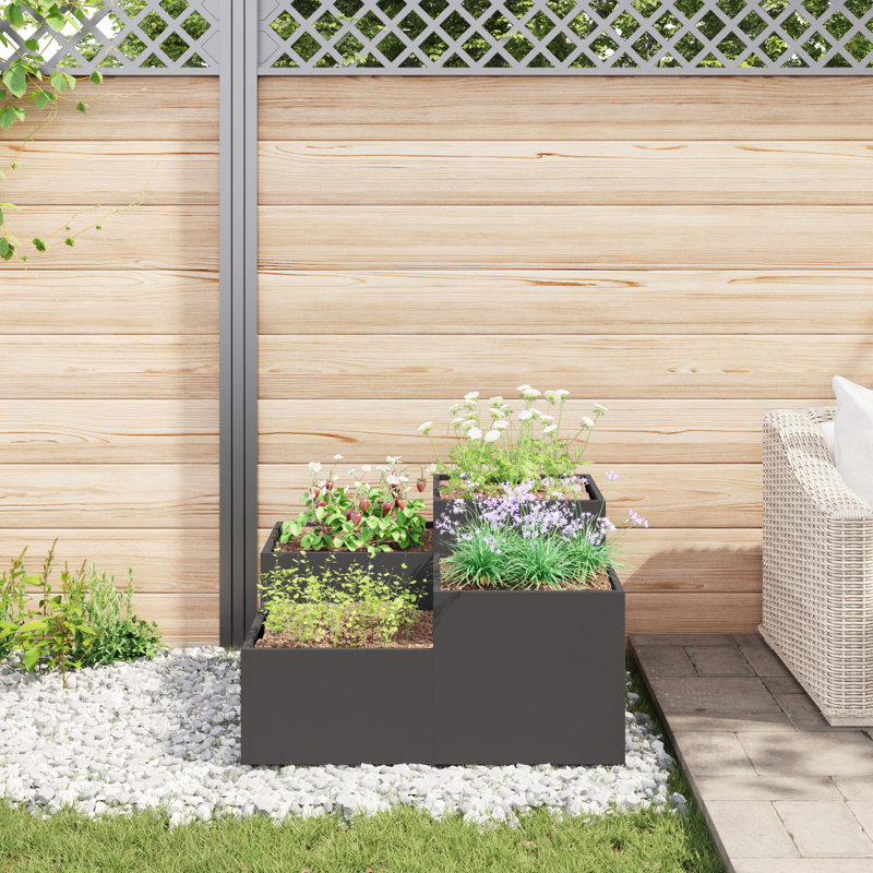Planter Box, Black, 48cm H x 80cm W x 80cm D