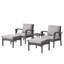 Ensemble de conversation en rotin de trois articles avec coussins-735123849