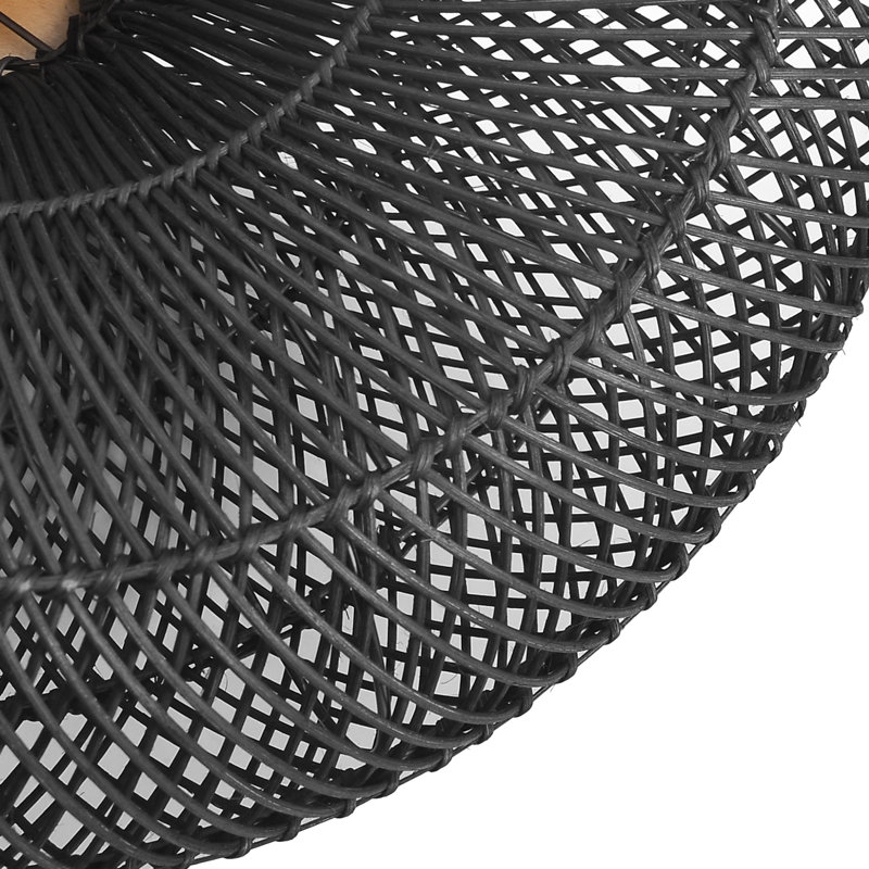 Luminaire suspendu en rotin noir tissé à la main pour le salon de l'îlot de cuisine