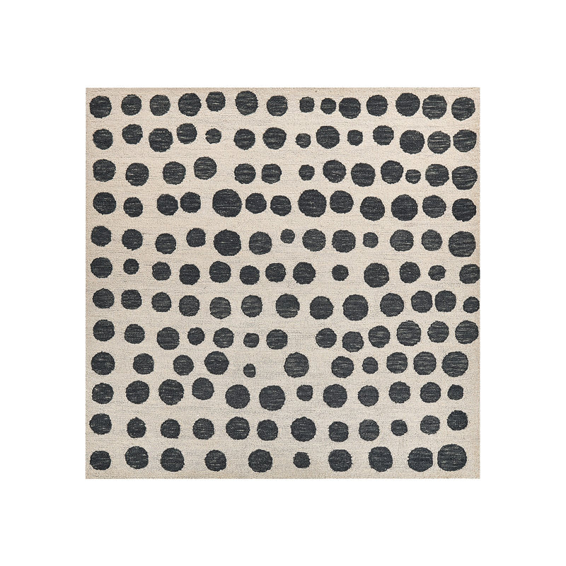 Asadbek Geometric Wool Hand Woven Area Rug, Square 200cm