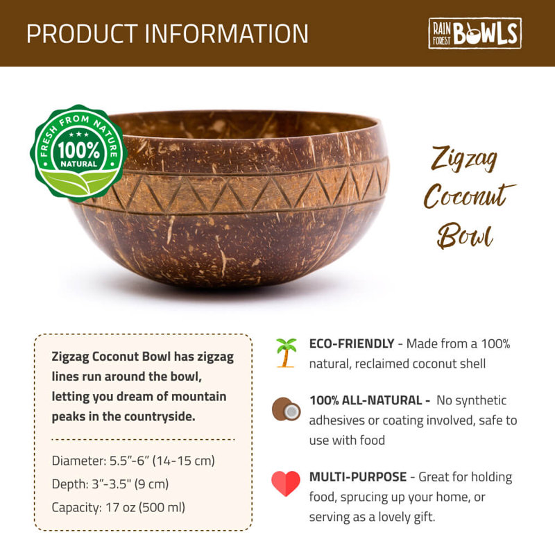 17 oz. Zigzag Coconut Dessert Bowl