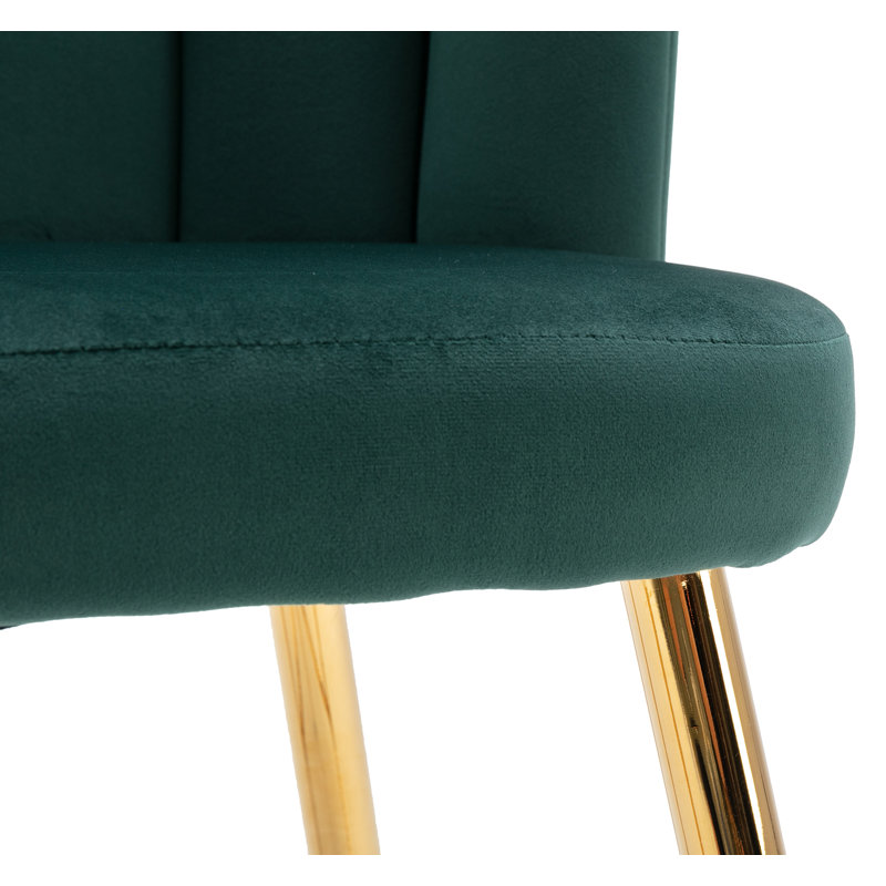 Tabouret Lalo, Tissu vert / cadre doré