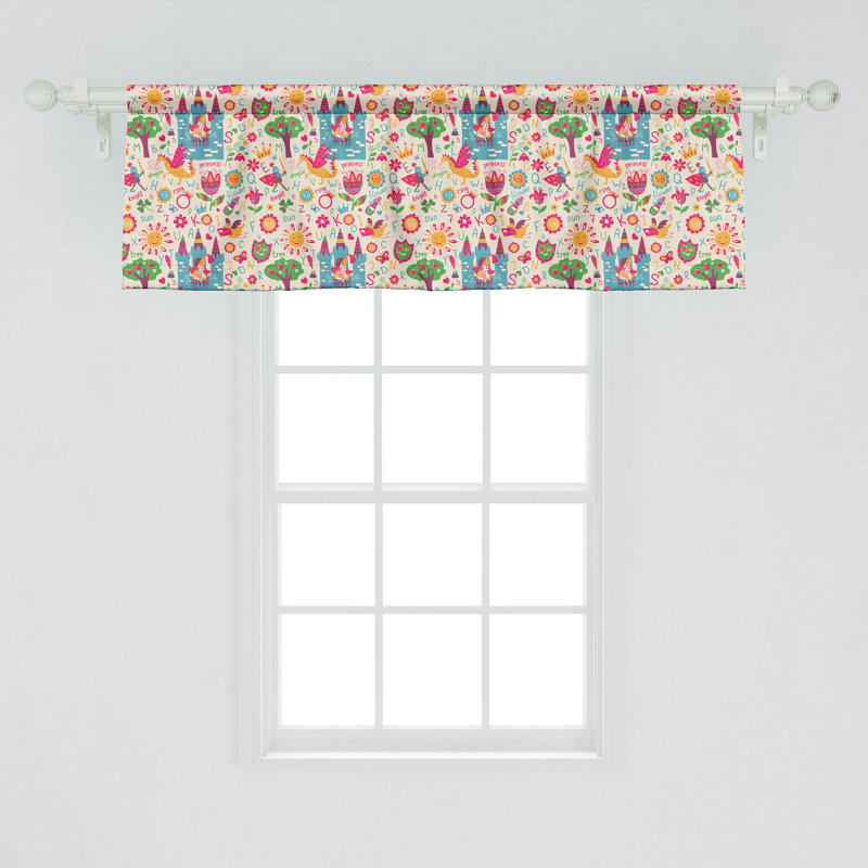 Fantasy Multicolor Satin Polyester Rod Pocket Valance Set