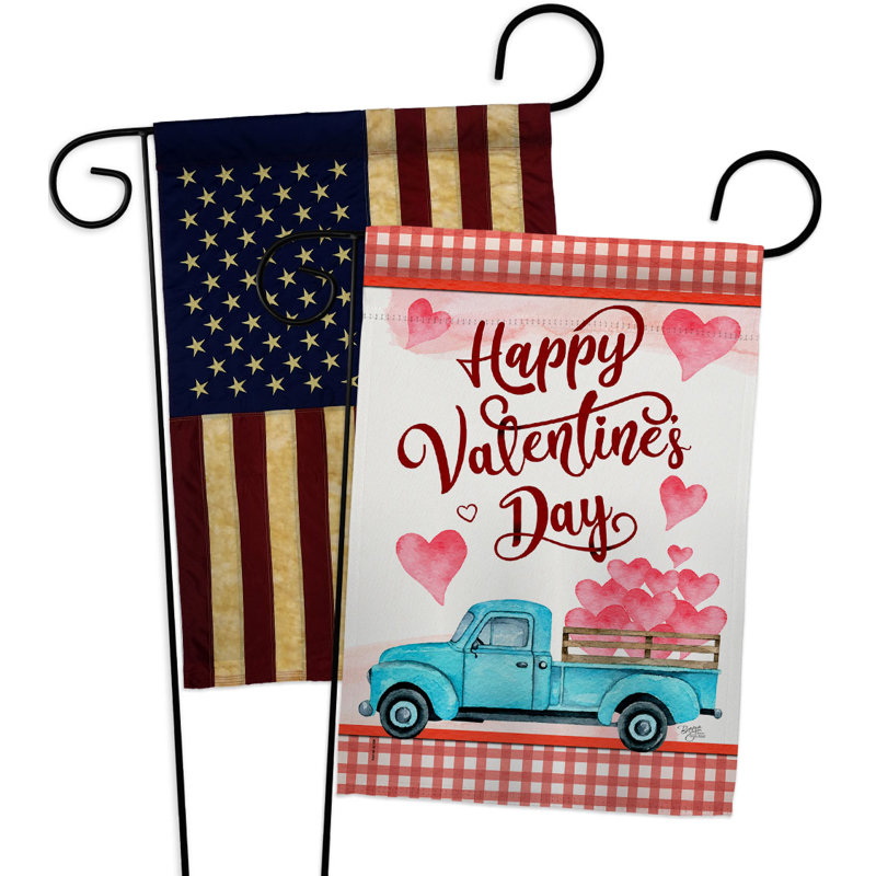 Drapeau de jardin en polyester 18 po x 13 po Valentines