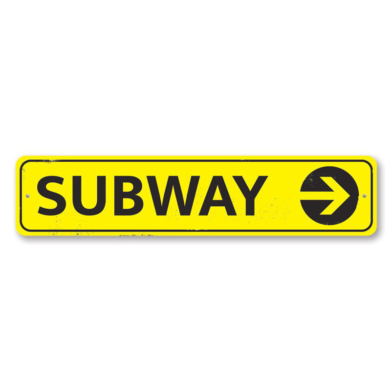 Enseigne personnalisée en aluminium Subway, H 4 po x l 18 po x P 0,04 po