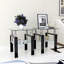Petite table 2 pièces en verre trempé transparent, table de bout pour le salon, table de canapé-140826755-176379757-176379758