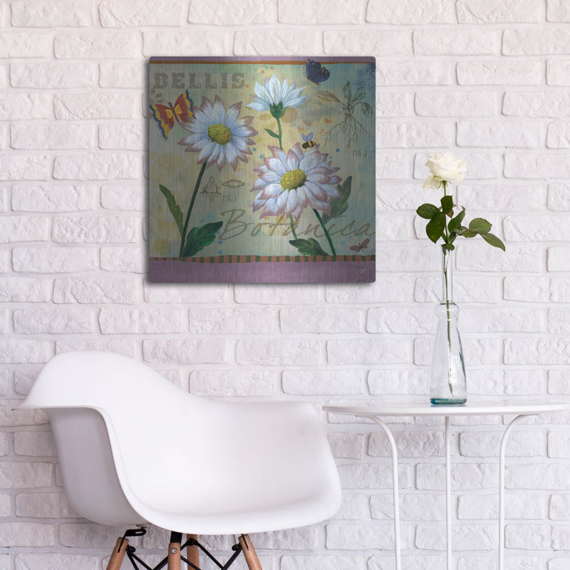  «Bellis Botanica» par Fiona Stokes-Gilbert, art mural en métal, 24 po x 24 po, H 24 po x l 24 po