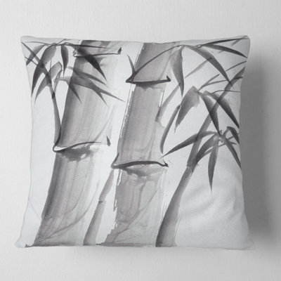 Housse et insert de coussin carré en bambou monochrome IV