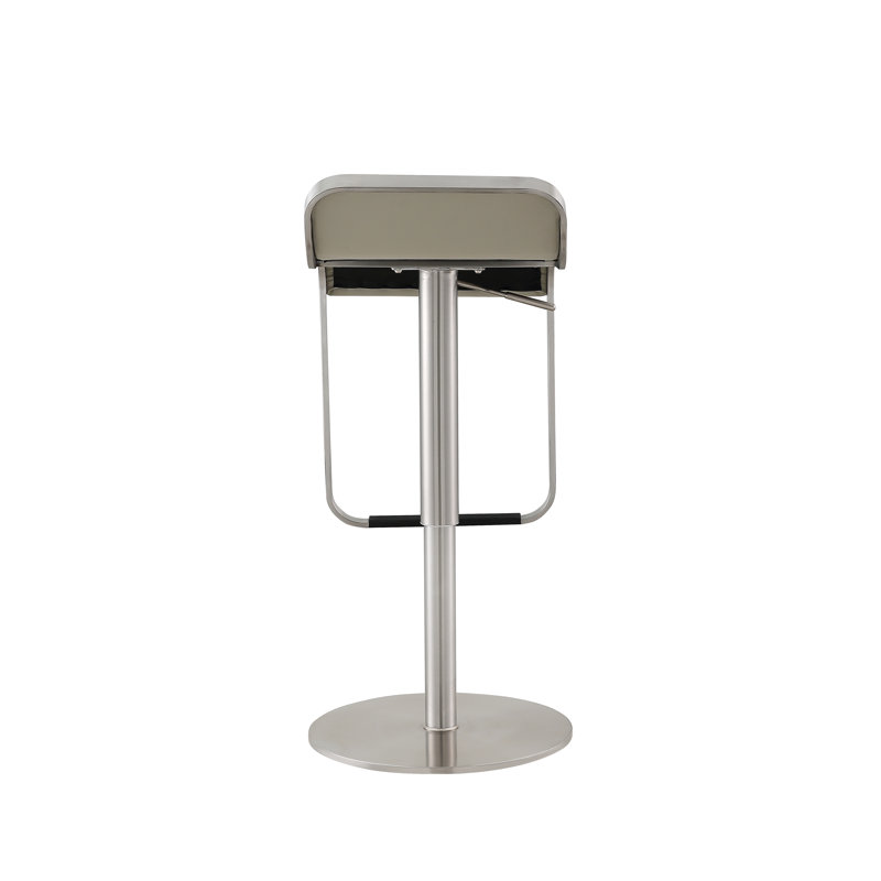 Silvestr Swivel Upholstered Adjustable Height Counter Stool with Metal Frame, Light Gray
