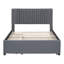 Lit plateforme tapissier avec 2 tiroirs et lit gigogne simple TG-1276948150-1276948151