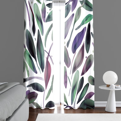 Paire de rideaux semi-transparents en polyester Daqwon