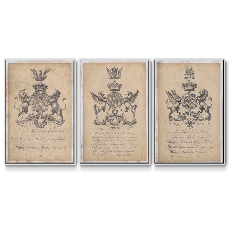 " Peerage Of England II " 3 - Pieces, 27" H x 54" W, White